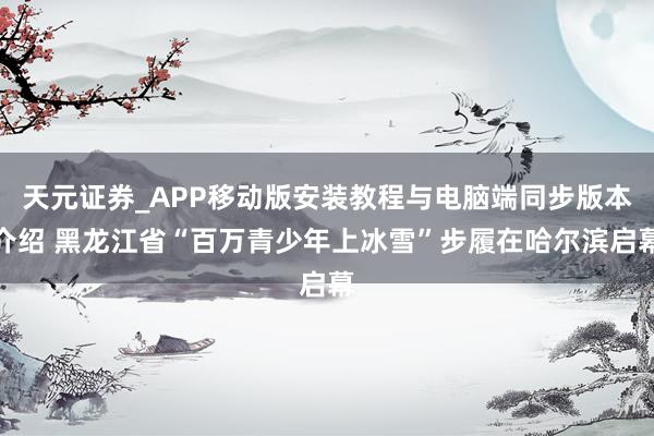 天元证券_APP移动版安装教程与电脑端同步版本介绍 黑龙江省“百万青少年上冰雪”步履在哈尔滨启幕