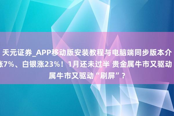 天元证券_APP移动版安装教程与电脑端同步版本介绍 黄金涨7%、白银涨23%！1月还未过半 贵金属牛市又驱动“刷屏”？